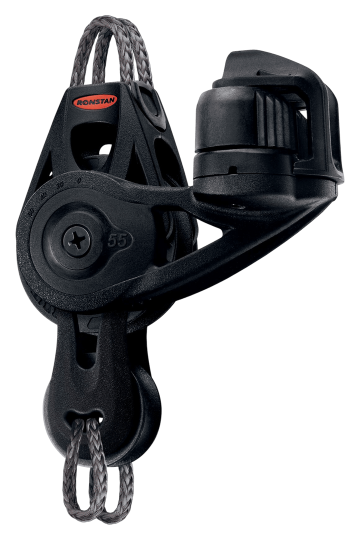 Ronstan Serie 55 kugelgelagerter Violinblock mit Hundsfott und Klemme (L) RF55531