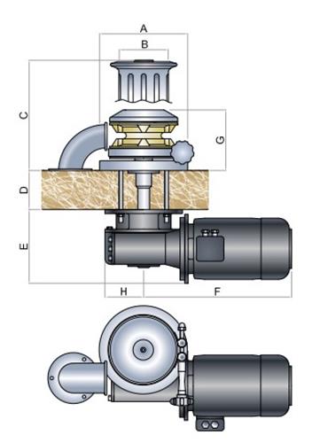 Italwinch STAR PLUS ankerlier 24V 2300W / ketting 10mm DIN766 met drum