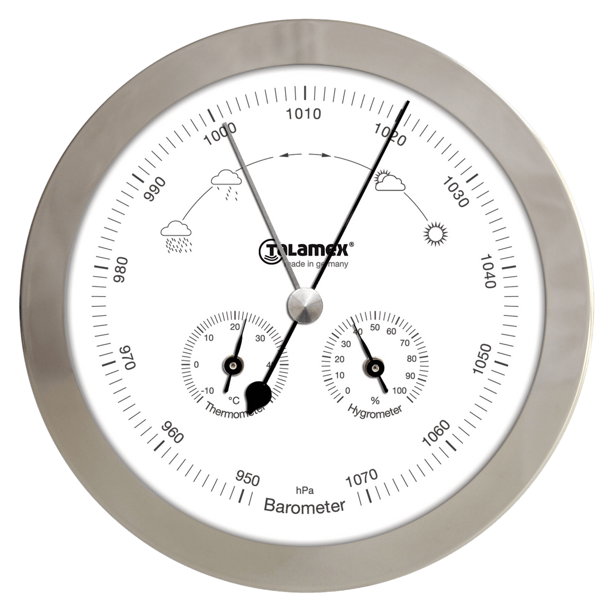 Talamex Baro-/Thermo-/Hygrometer Edelstahl 160 mm