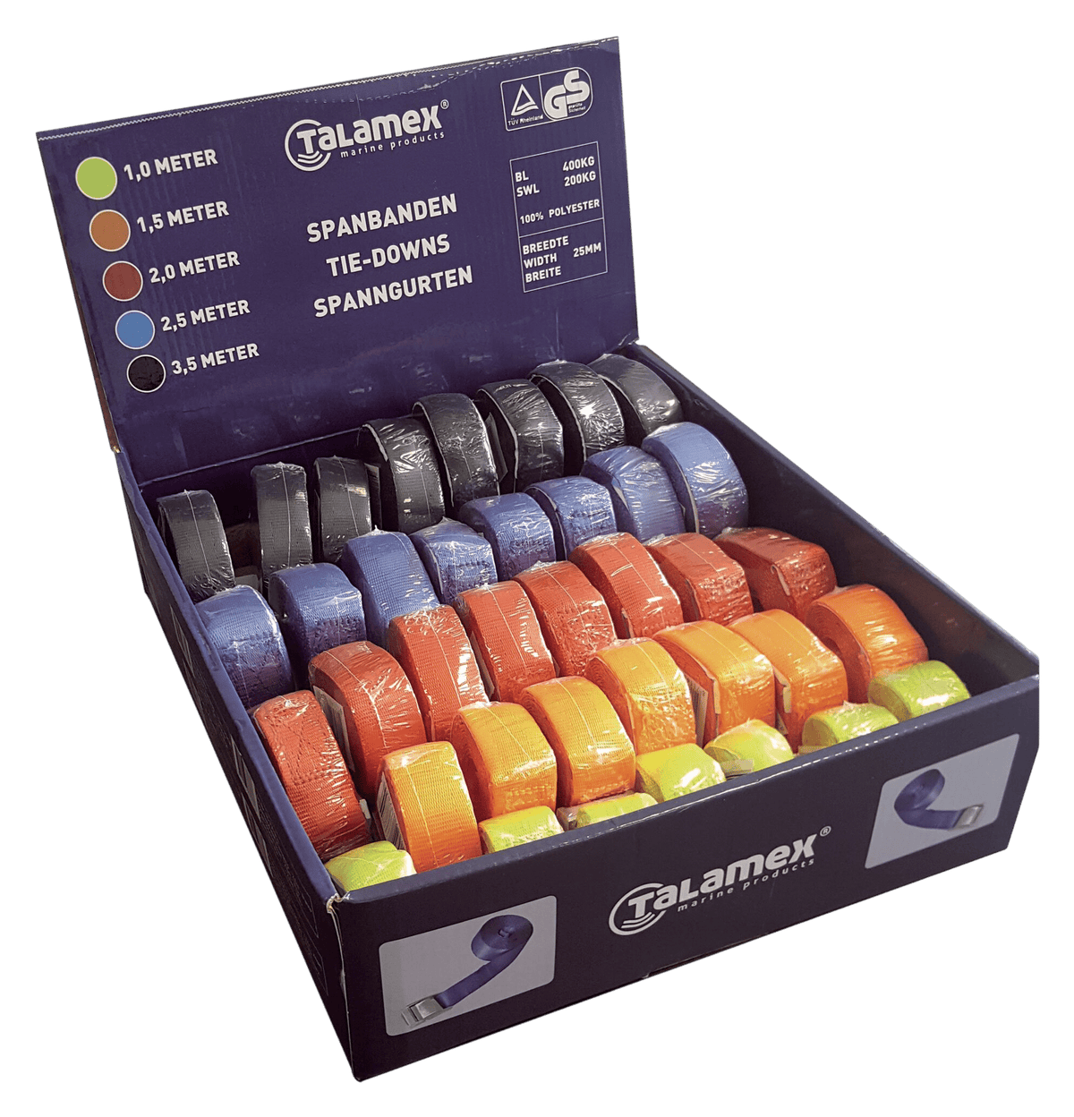 Talamex Spanngurte-Sortiment 5 Farben à 8 Stück