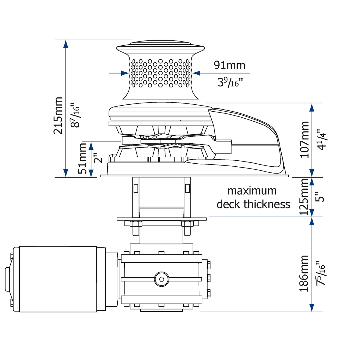 Lewmar V4/5 Kettennuss + Spillkopf Antriebseinheit