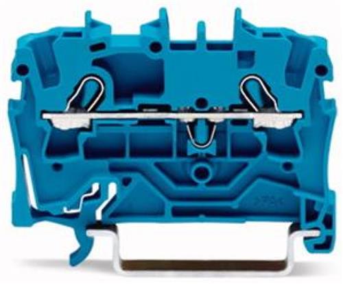 Wago rijgklem 2 draads blauw 4,0mm²