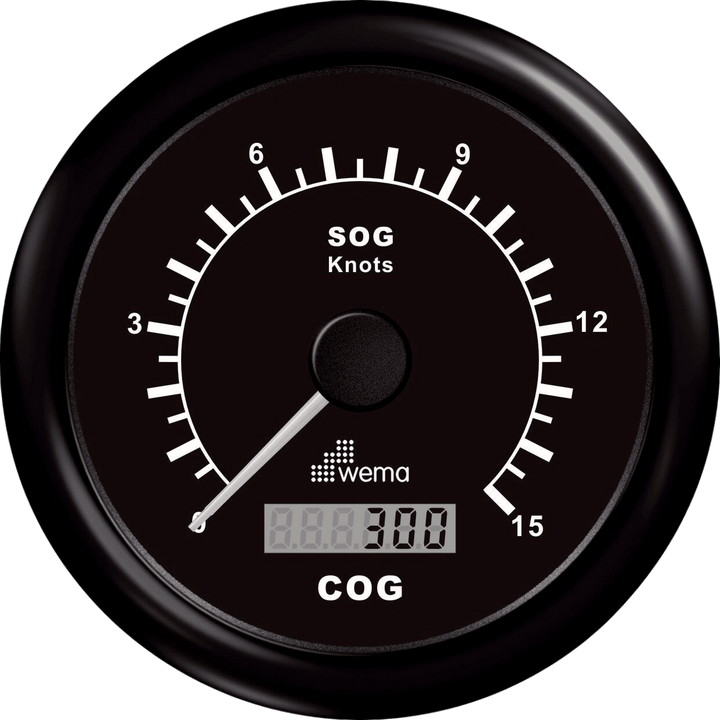 Wema GPS-Tachometer 0-15 kn schwarz inkl. Antenne