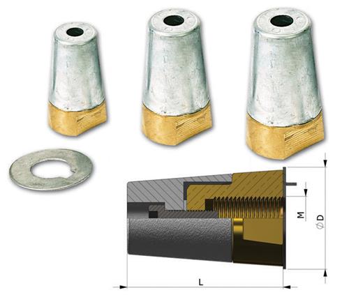 Hollex TOR anode zink voor dopmoer ø35mm