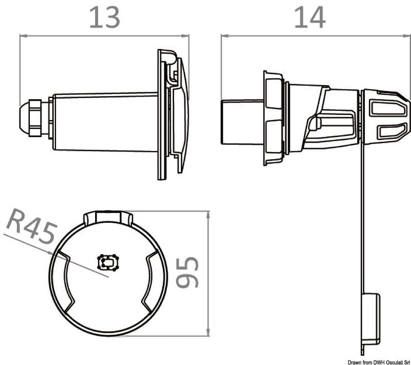 Cruiser 16A Walstroom stopcontact RVS – afbeelding 4