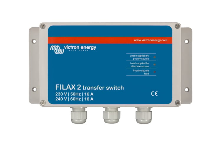 Victron Energy Filax 2 ultrasnelle omschakelautomaat 110 V/50 Hz-120 V/60 Hz