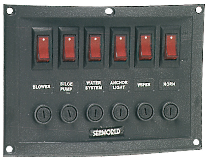 Osculati Schaltpaneel mit 6 Schaltern horizontal